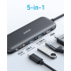 USB-Хаб ANKER 332 USB-C Hub 5-in-1, PD in 100W, 4K HDMI, 2xUSB-A, USB-C 5Gbps
