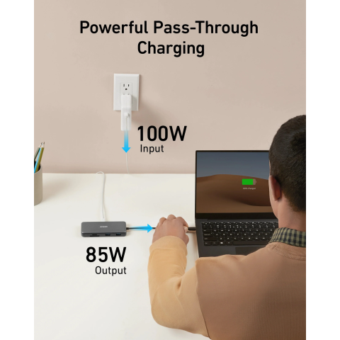 USB-C хаб Anker PowerExpand 8-in-1 з HDMI 4K, LAN, PD 100W та USB 10Gbps (Чорний)