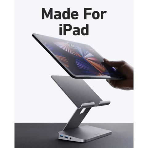 Підставка-адаптер ANKER 551 USB-C Hub 8-в-1 для планшета (4K HDMI, PD, SD/microSD, AUX, Grey)