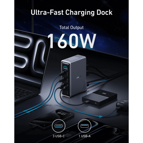 Док-станція ANKER Prime Charging Docking Station 14-in-1, Dual Display, 160W