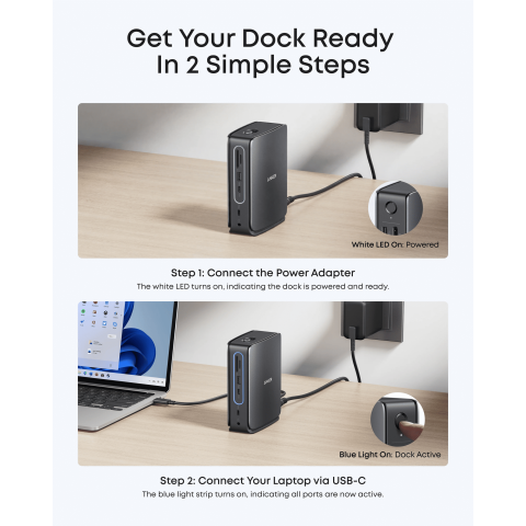 USB-хаб / Док-станція ANKER Nano Docking Station 13-in-1 Triple Display зі знімним 6-портовим хабом
