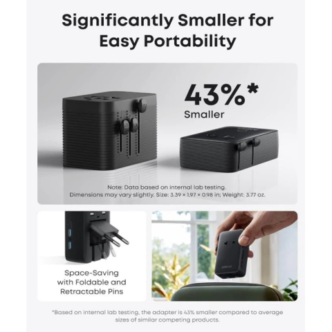 Мережевий перехідник Anker Nano Travel Adapter 5-Port Universal Charger (20W, 200+ Countries)