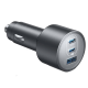 Автомобільний зарядний пристрій Anker PowerDrive Elite 3-Port USB-C Fast Charger 167.5W Black