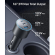 Автомобільний зарядний пристрій Anker PowerDrive Elite 3-Port USB-C Fast Charger 167.5W Black