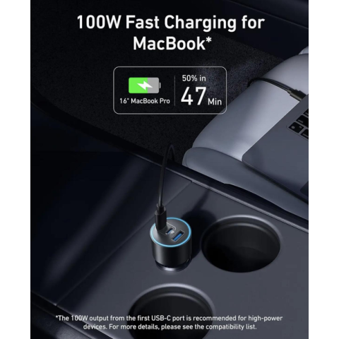 Автомобільний зарядний пристрій Anker PowerDrive Elite 3-Port USB-C Fast Charger 167.5W Black