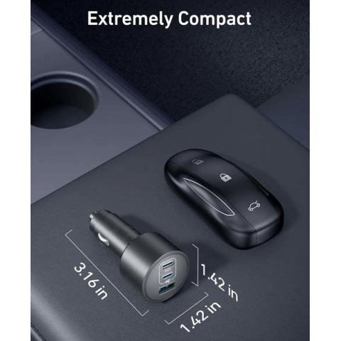 Автомобільний зарядний пристрій Anker PowerDrive Elite 3-Port USB-C Fast Charger 167.5W Black