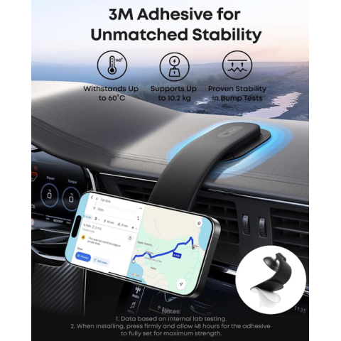Магнітний автотримач Anker Nano з бездротовою зарядкою Qi2 15W, поворот 360°