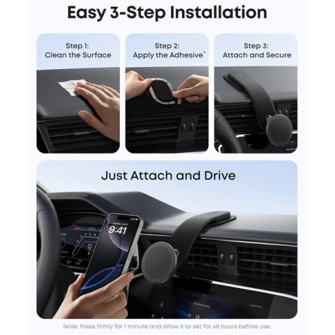 Магнітний автотримач Anker Nano FlexMag 360° Magnetic Car Mount for iPhone (Black)