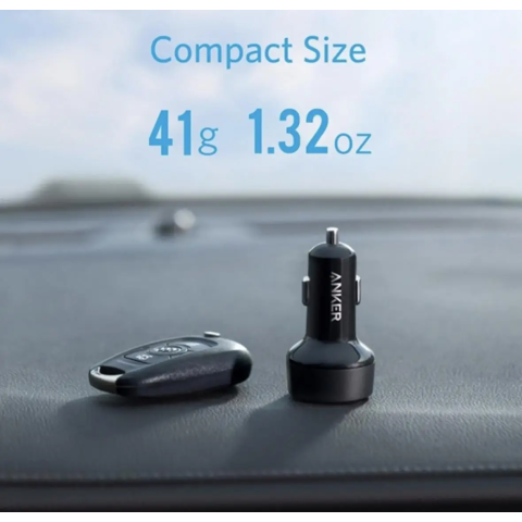 Автомобільний зарядний пристрій Anker 323 PowerDrive 52.5W, 1×USB-C + 1×USB-A, PIQ 3.0 (Black)