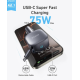 Автомобільний зарядний пристрій Anker Nano Car Charger 75W з висувним кабелем USB-C, подвійний PD заряд, сірий