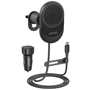 Магнітний автотримач із бездротовою зарядкою Anker MagSafe Wireless Car Charger MagGo 15W Qi2 Charger, 360° Adjustable