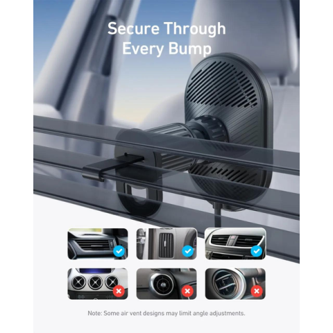 Магнітний автотримач із бездротовою зарядкою Anker MagSafe Wireless Car Charger MagGo 15W Qi2 Charger, 360° Adjustable
