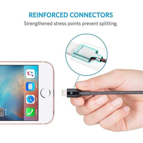 Кабель ANKER PowerLine Select+ Lightning Cable MFi 1.8m (USB-A to Lightning, Durable, Black)