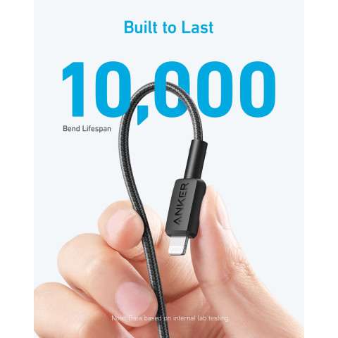 Кабель ANKER 322 USB-C to Lightning Cable MFi 1.8m Nylon (Fast Charging, PD, Black)