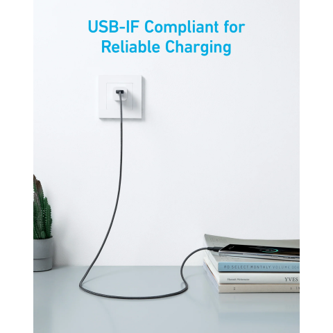 Кабель ANKER 322 USB-A to USB-C Nylon 1.8m (Black)