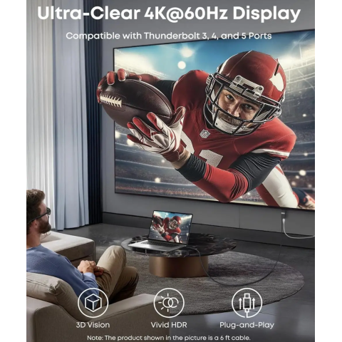 Кабель Anker Nano USB-C → HDMI 140W 4K@60Hz (0.9 м, Black)