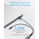 Кабель Anker 2-in-1 USB-C to USB-C Fast Charging Cable 140W 1.2m/1.8m — Black