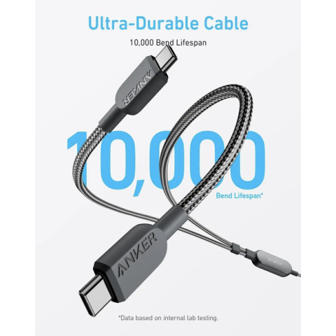 Кабель Anker 2-in-1 USB-C to USB-C Fast Charging Cable 140W 1.2m/1.8m — Black