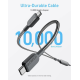 Кабель Anker 2-in-1 USB-C to USB-C Fast Charging Cable 140W 1.2m/1.8m — Black