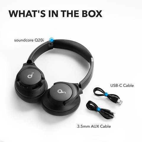 Навушники Anker Soundcore Q20i ANC Wireless Headphones (Bluetooth 5.0, Hi-Res, 60H) Black