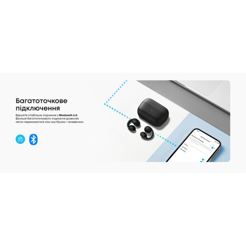 Бездротові open-ear навушники ANKER Soundcore C50i для спорту та бігу з FlexiClip і Bluetooth 6.0