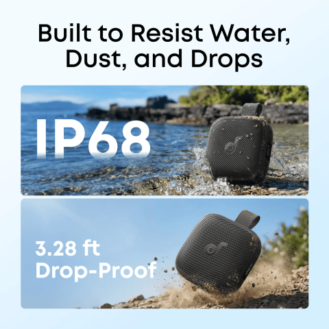 Портативна Bluetooth колонка ANKER SoundCore Boom Go 3i 15W IP68 з BassUp 2.0 та підсвічуванням Black