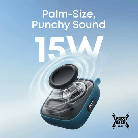 Портативна Bluetooth колонка ANKER SoundCore Boom Go 3i 15W IP68 з BassUp 2.0 та підсвічуванням Blue