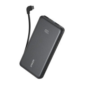 Павербанк Anker Zolo 10000mAh 22.5W з вбудованим USB-C кабелем та LED-індикатором, Black