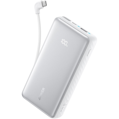Павербанк Anker Zolo 20000mAh 22.5W з вбудованим USB-C кабелем та LED-індикатором, Black