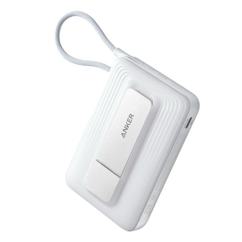 Магнітний павербанк нового покоління Anker Zolo MagSafe 10000 мА·год 45W зі вбудованим кабелем USB-C та підставкою