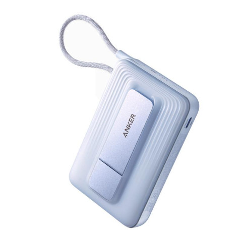Магнітний павербанк нового покоління Anker Zolo MagSafe 10000 мА·год 45W зі вбудованим кабелем USB-C та підставкою