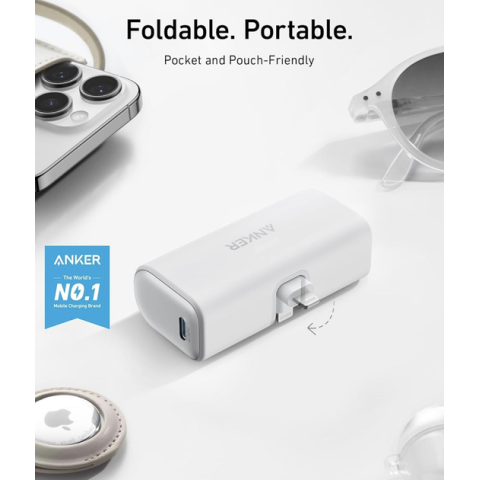 Зовнішній акумулятор Power Bank Anker Nano 5000mAh з вбудованим роз’ємом Lightning, 12W