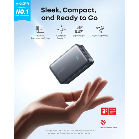 Anker Nano Power Bank 10000mAh 45W із висувним кабелем