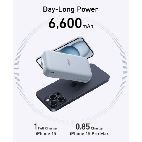 Магнітний павербанк Anker MagGo 6600 mAh 15W Qi2, з підставкою