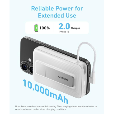 Магнітний повербанк Anker Zolo 10,000mAh з підставкою та швидкою зарядкою 30W