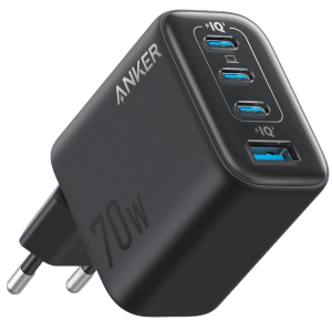 Мережевий зарядний пристрій ANKER Charger 70W 3xUSB-C PD 3.0 + USB-A Black