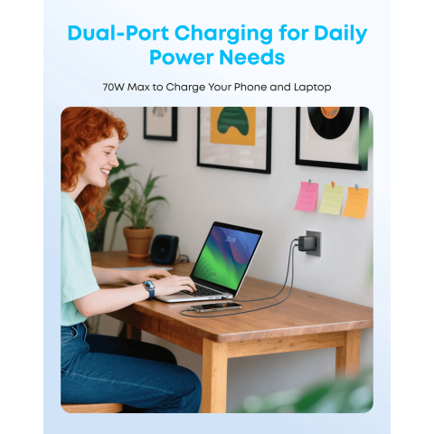 Мережевий зарядний пристрій ANKER Charger 70W 3xUSB-C PD 3.0 + USB-A Black