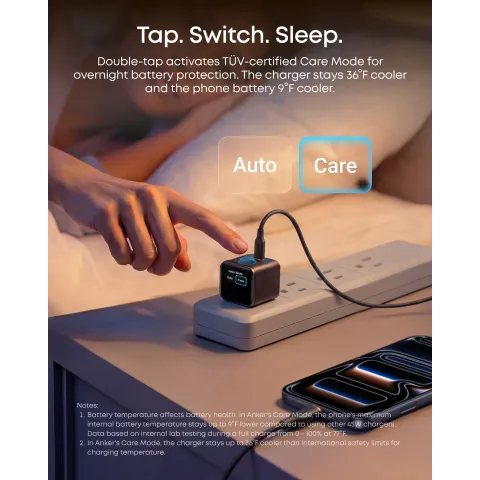 Мережевий зарядний пристрій Anker Nano Smart Display 45W USB-C PD із LED-дисплеєм Black