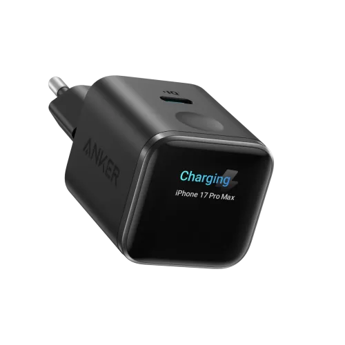 Мережевий зарядний пристрій Anker Nano Smart Display 45W USB-C PD із LED-дисплеєм Black