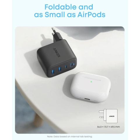 Мережевий зарядний пристрій Anker Zolo 50W 4-Port (2×USB-C + 2×USB-A) — Black