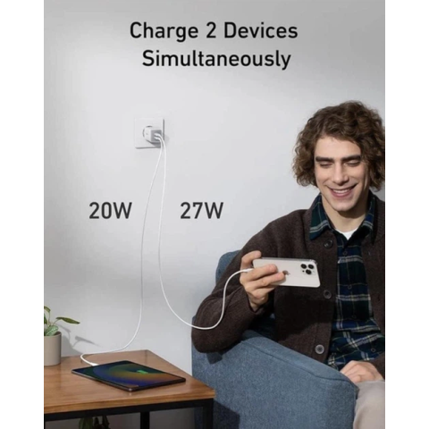 Зарядний пристрій ANKER Nano 3 (3rd Gen) Charger 47W (2xUSB-C, ActiveShield 2.0)