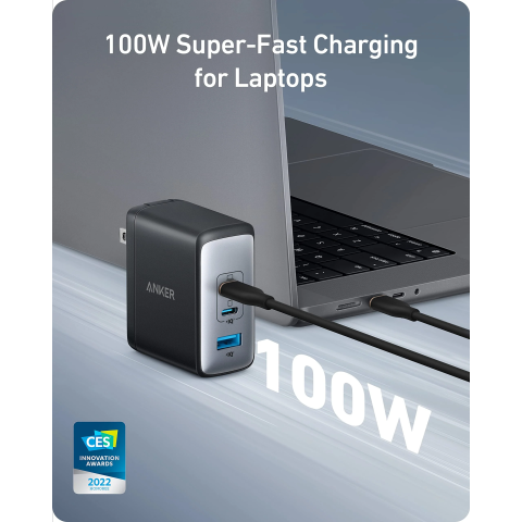 Зарядний пристрій ANKER 736 CHARGER (Nano II™ 100W) 2C+A, Black