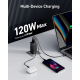 Зарядний пристрій ANKER 737 CHARGER (GaNPrime™ 120W) 2C+A EU, Black 