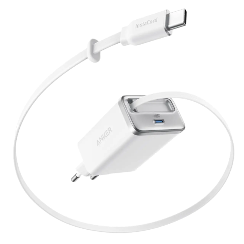 Мережевий зарядний пристрій Anker Nano USB-C 35W Compact Dual-Port Charger with InstaCord Black/White