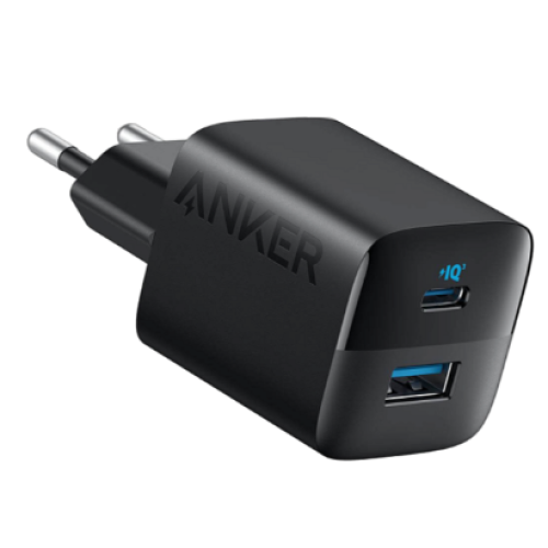 Мережевий зарядний пристрій ANKER PowerPort 323 33W Dual-Port USB-C + USB-A Black