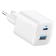 Зарядний пристрій Anker PowerPort 323 33W Dual-Port USB-C Charger (PD + PPS, USB-A, White)
