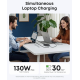 Зарядна станція Anker Nano 130W GaN 6-Port USB-C/USB-A — універсальний настільний зарядний пристрій, Black/White