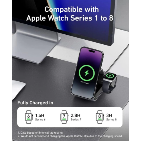 Зарядна станція Anker 737 MagGo 3-in-1 з офіційним MagSafe 15W та блоком живлення