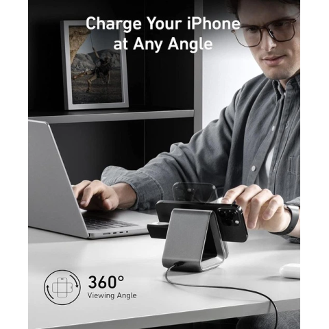 Зарядна станція Anker 737 MagGo 3-in-1 з офіційним MagSafe 15W та блоком живлення