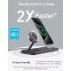 Док-станція Anker Foldable MagGo 3-in-1 Qi2 15W + 40W USB-C Charger Black/White